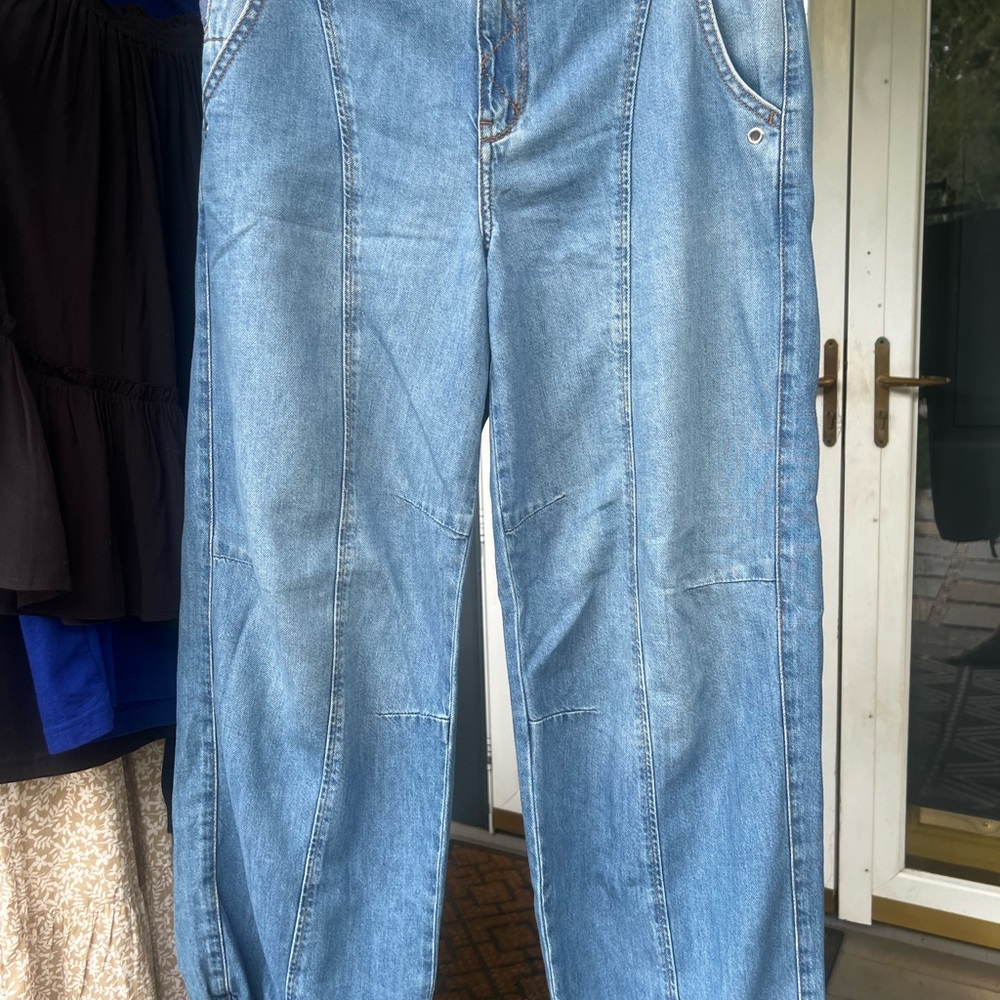 Pilcro Jeans with Floral Lining. Super cute. Sort of a loose, jogger style.